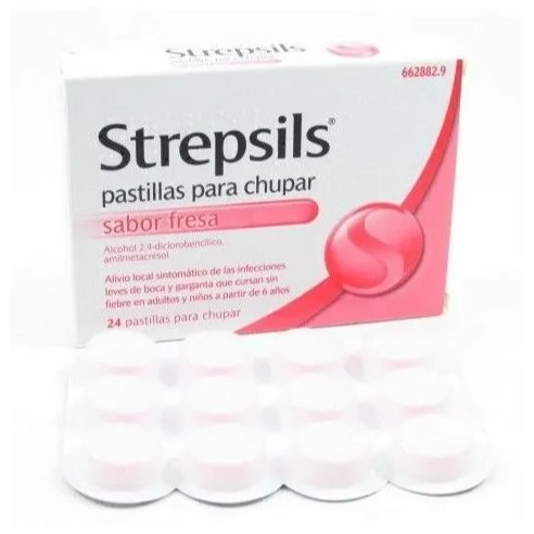 STREPSILS 24 PASTILLAS PARA CHUPAR (SABOR FRESA)