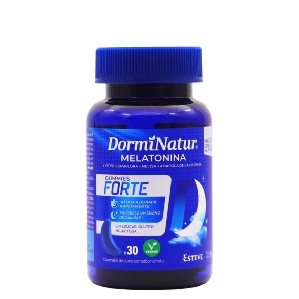 DormiNaqtur Melatonina Gummies Forte 30 caramelos de goma con sabor a fruta