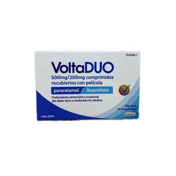 VoltaDUO 500mg/200mg Paracetamol/Ibuprofeno 10 comprimidos recubiertos con película