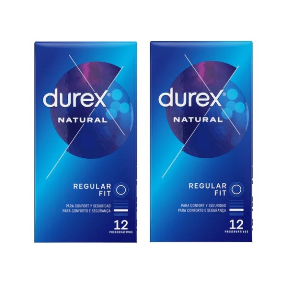 durex NATURAL REGULAR FIT  2 x 12 preservativos