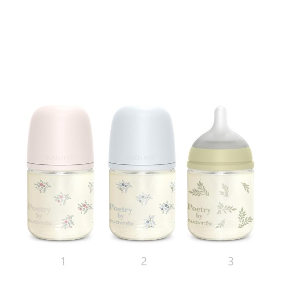 Biberon vidrio SUAVINEX SELECTION tetina silicona fisiologica SX Pron anti-colic flujo S 0m 120 ml