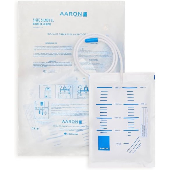Bolsa de orina 2 litros con (VAR) válvula antirretorno AARON® 30 unidades.