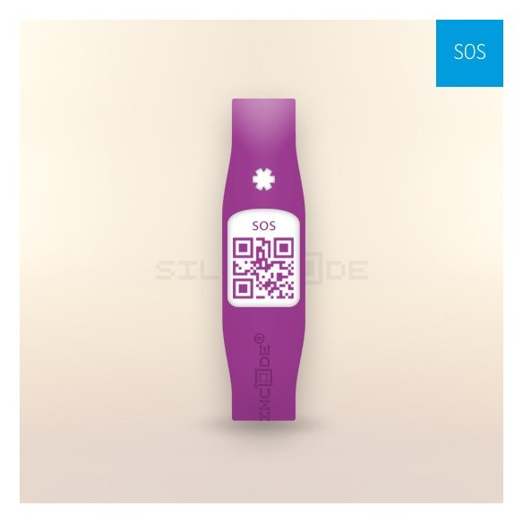PULSERA CÓDIGO QR DE IDENTIFICACIÓN SILINCODE QR ROSA TALLA-XS 