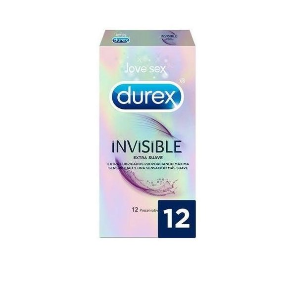 Durex Preservativos Invisible Extra Lubricado 12 unidades