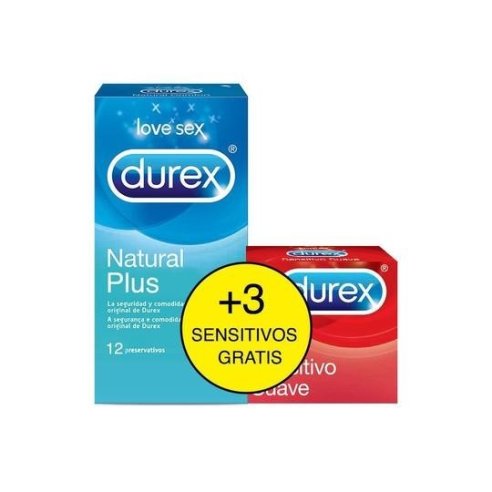 Durex Duplo Natural Plus 12u y Sensitivo Suave...