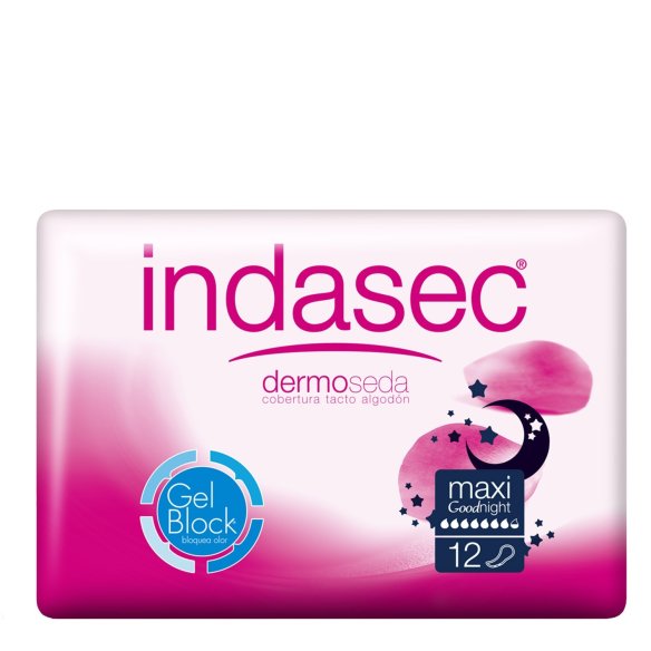Indasec® Maxi Good Night para pérdidas leves 12 unidades