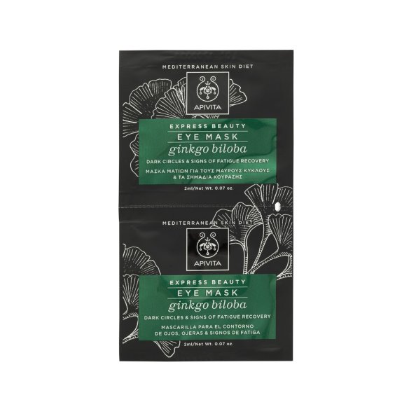 APIVITA EXPRESS BEAUTY Mascarilla para el contorno de ojos, ojeras, bolsas & signos de fatiga 2x2 ml 