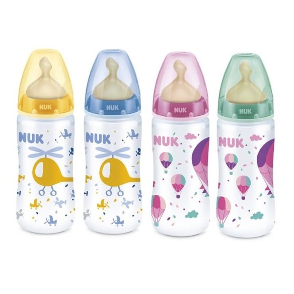 Biberon NUK FC 300 ml latex In the Air orificio L 6 a 18 meses 1 unidad 
