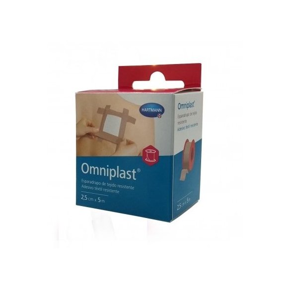 ESPARADRAPO TELA OMNIPLAST 5 M X 2,50 CM TEJIDO RESISTENTE HIPOALERGENICO