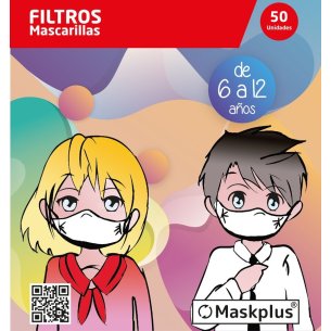 Filtros mascarillas Maskplus niños de 6 a 12 años 50...
