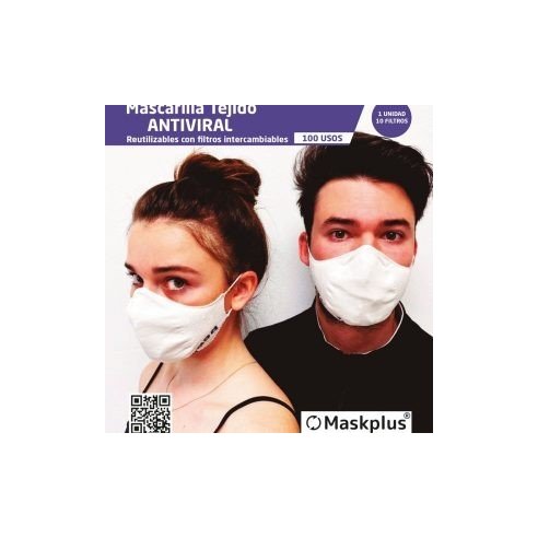 MASCARILLA MASKPLUS ANTIVIRAL  ADULTOS  10 FILTROS