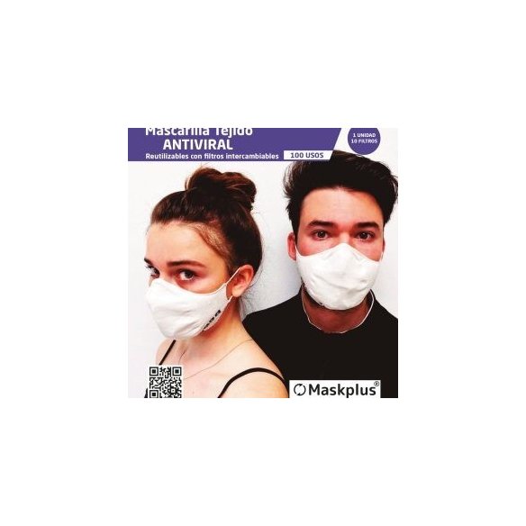 MASCARILLA MASKPLUS ANTIVIRAL  ADULTOS  10 FILTROS