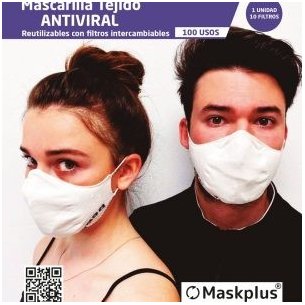 Mascarilla adultos maskplus verde tejido antiviral...