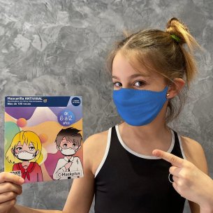 Mascarilla infantil maskplus azul tejido antiviral... 2
