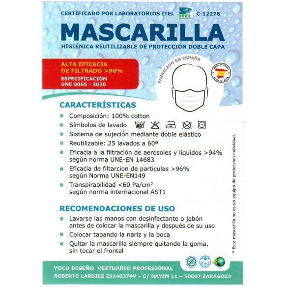 MASCARILLA CADETE EST B&N 28.4.0 T-S CARMEN BONA