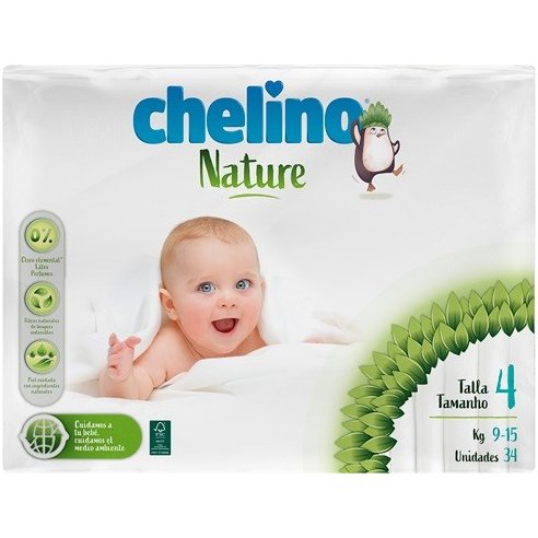 Pañal Chelino® Nature. Talla 4. Gateo de 9 kg....