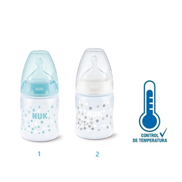 Biberón FC PP 150 ml Silicona NUK 0 a 6 meses con indicador de temperatira (orificio M)