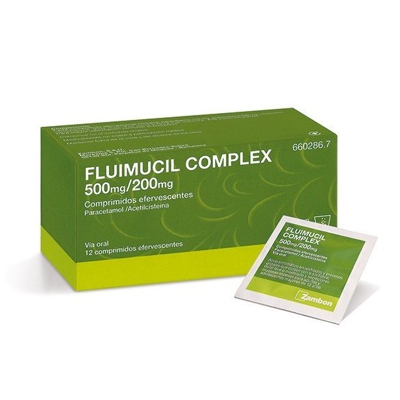 FLUIMUCIL COMPLEX 500 MG/200 MG 12 COMPRIMIDOS EFERVESCENTES