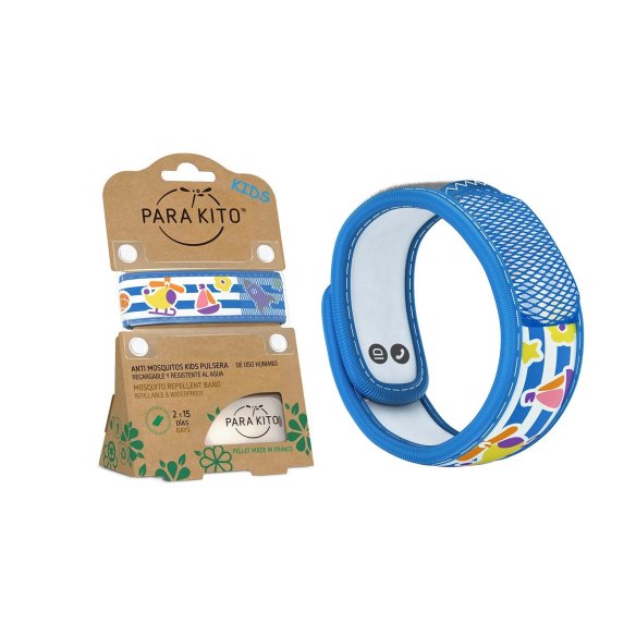 PARA KITO KIDS Pulsera repelente de mosquitos. De 3 a 7 años. 2 pastillas X 15 días