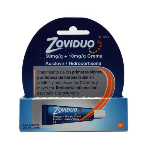 ZOVIDUO 50 MG/G  10 MG/G CREMA 1 TUBO 2 G