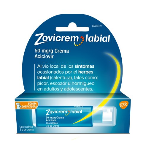 ZOVICREM LABIAL 50 MG/G CREMA 1 TUBO 2 G  BOMBA...