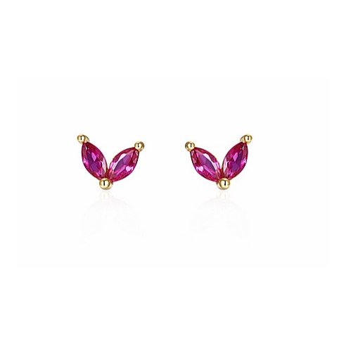 BOTICOS PENDIENTE 2PETALOS-FUCSIA