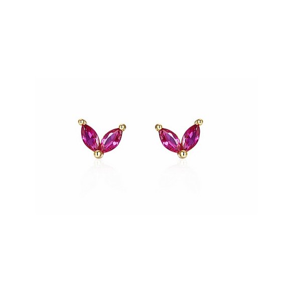 BOTICOS PENDIENTE 2PETALOS-FUCSIA