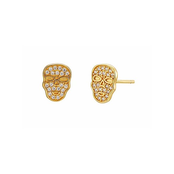 BOTICOS PENDIENTE CALAVERA CORCONITAS-ORO