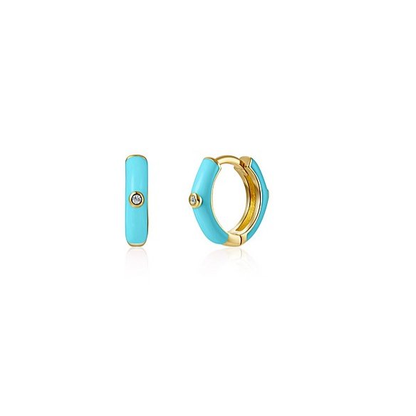 BOTICOS PENDIENTE AROS COLOR-AZUL TURQUESA
