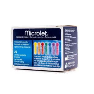 Microlet lancetas de colores 25 lancetas recubiertas de...
