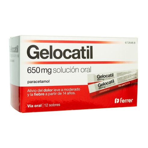 GELOCATIL 650 MG 12 SOBRES SOLUCION ORAL
