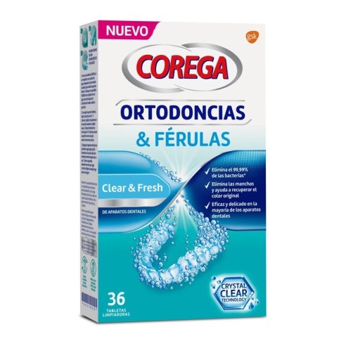 COREGA FERULAS Y ORTO 36 TAB LIMPIADORAS