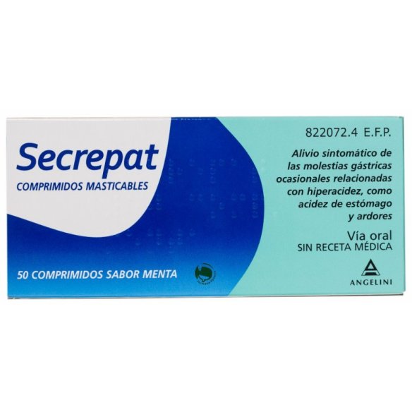 SECREPAT 50 COMPRIMIDOS MASTICABLES (SABOR MENTA)