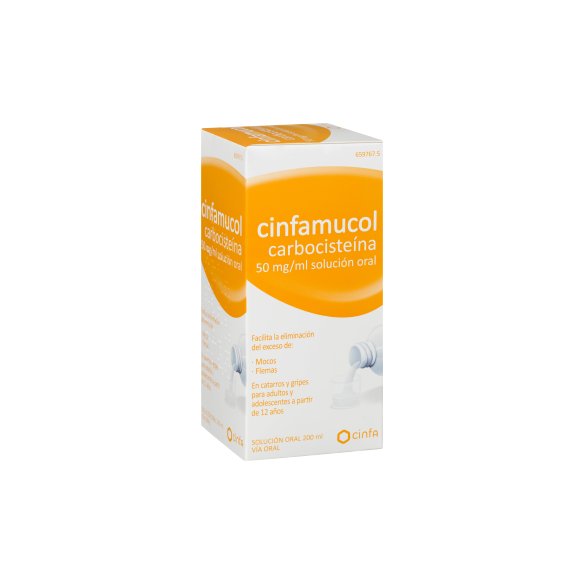 CINFAMUCOL CARBOCISTEINA 50 MG/ML SOLUCION ORAL 1 FRASCO 200 ML