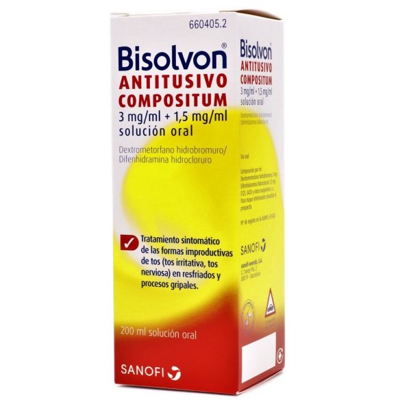 BISOLVON ANTITUSIVO COMPOSITUM 3 MG/ML  1,5 MG/ML SOLUCION ORAL 1 FRASCO 200 ML