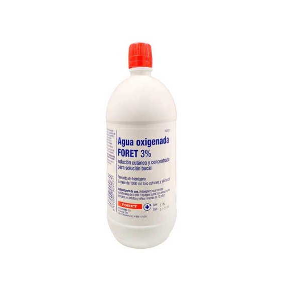 AGUA OXIGENADA FORET 30 MG/ML SOLUCION CUTANEA Y CONCENTRADO PARA SOLUCION BUCAL 1 FRASCO 1000 ML
