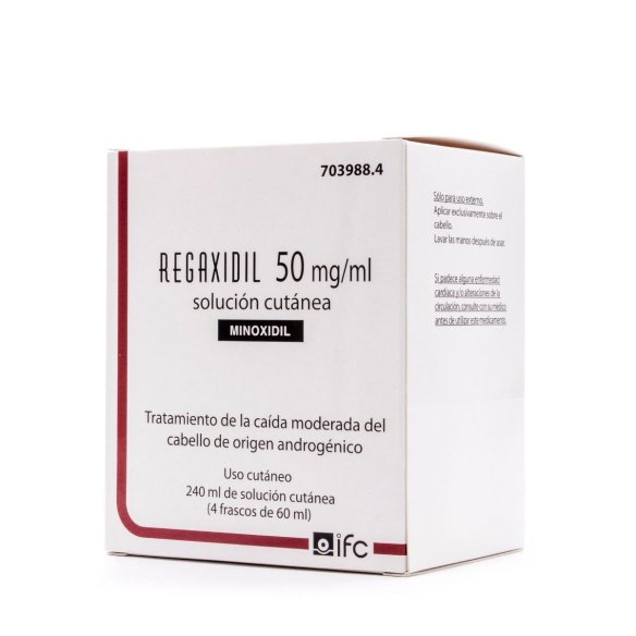 REGAXIDIL 50 MG/ML SOLUCION CUTANEA 4 FRASCOS 60 ML