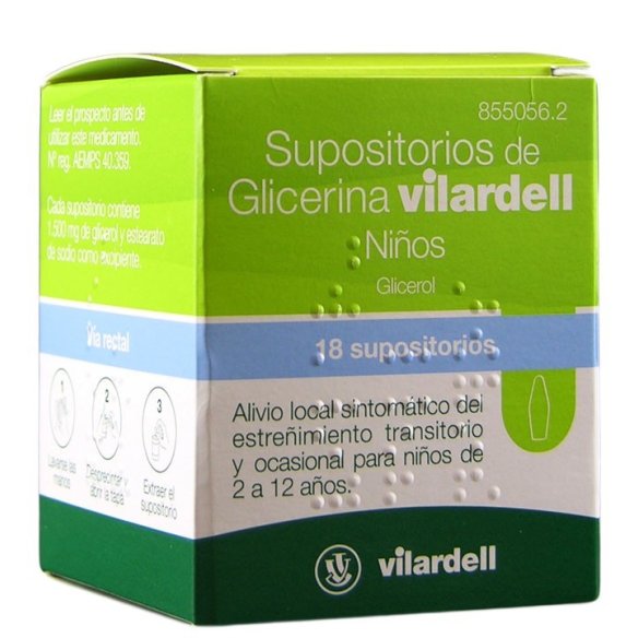 SUPOSITORIOS DE GLICERINA VILARDELL NIÑOS 1,58 G 18 SUPOSITORIOS