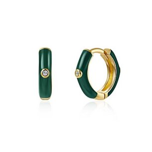 BOTICOS PENDIENTE AROS COLOR-VERDE OSCURO