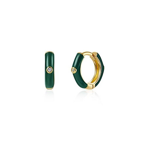 BOTICOS PENDIENTE AROS COLOR-VERDE OSCURO