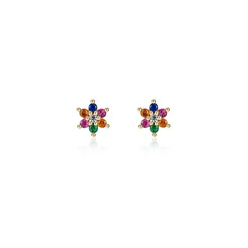 BOTICOS PENDIENTE FLOR MULTICOLOR