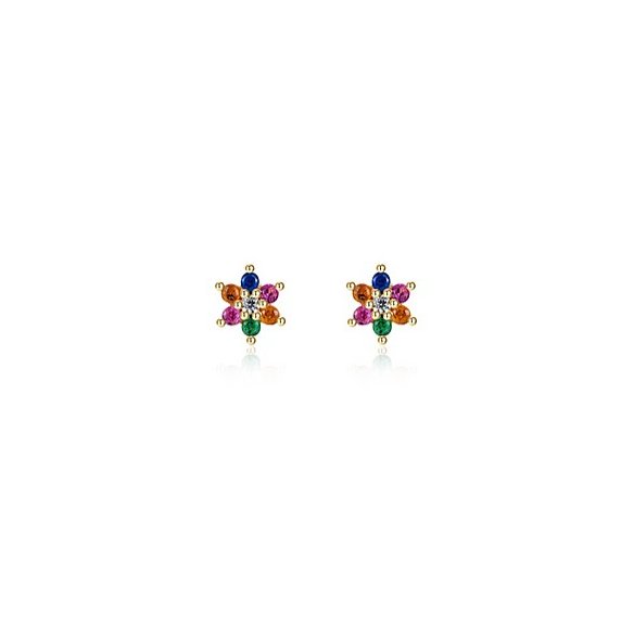 BOTICOS PENDIENTE FLOR MULTICOLOR