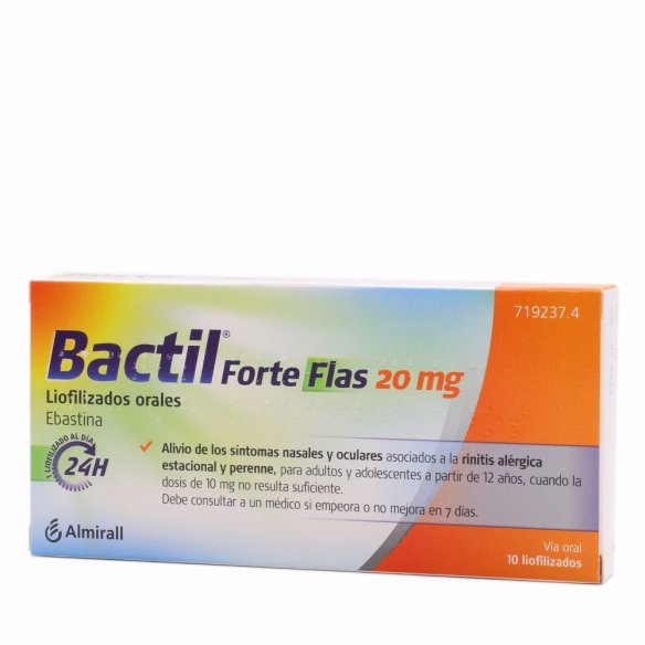 BACTIL FORTE FLAS 20 MG 10 LIOFILIZADOS ORALES