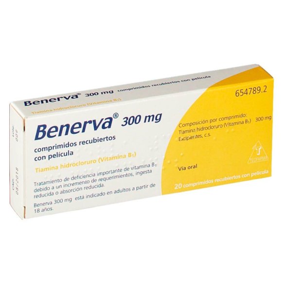 BENERVA 300 MG 20 COMPRIMIDOS RECUBIERTOS
