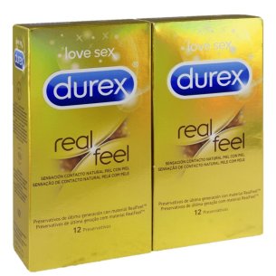 DUREX REAL FEEL DUPLO PRESERVATIVO SIN LATEX  