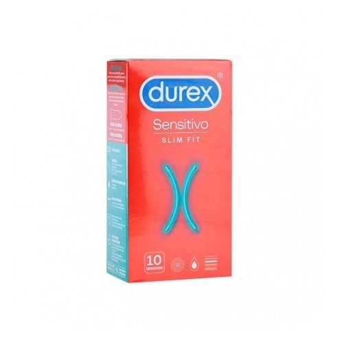 DUREX SENSITIVO SLIM FIT PRESERVATIVOS 10 U