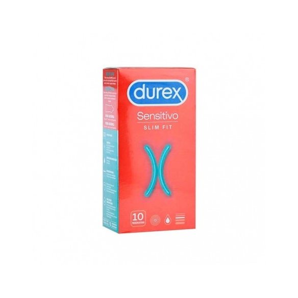 DUREX SENSITIVO SLIM FIT PRESERVATIVOS 10 U