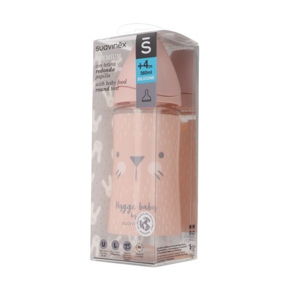 SUAVINEX BIB PP BOCA ANCHA T SILICONA  PREMIUM 360 ML