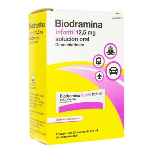 BIODRAMINA INFANTIL 12,5 MG 12 SOBRES MONODOSIS...