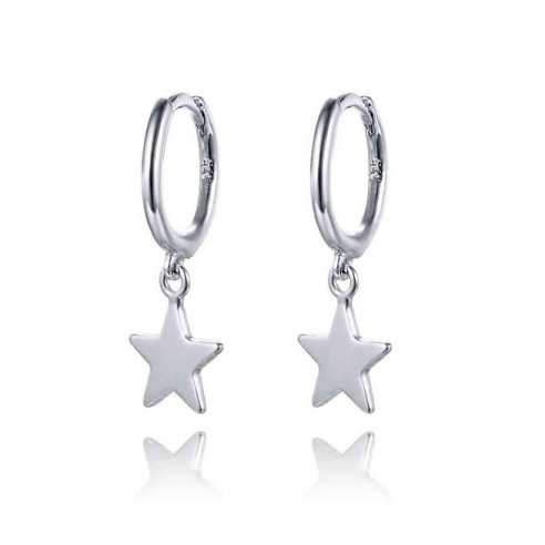 BOTICOS PENDIENTE ARO ESTRELLA PLATA